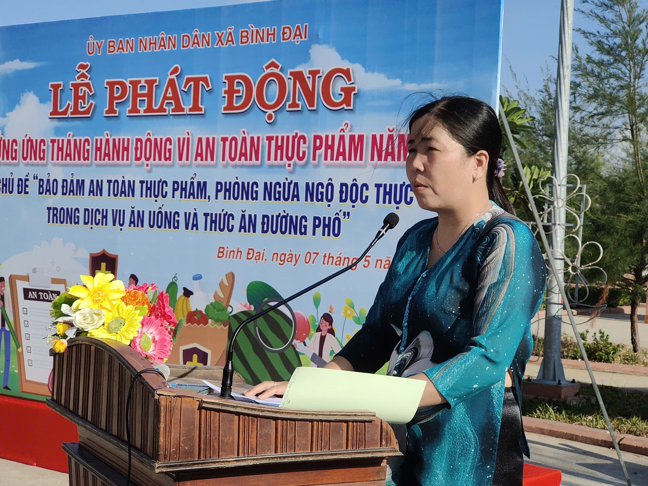 Xã Bình Đại tổ chức lễ Mit tinh phát động tháng hành động vì an toàn thực phẩm năm 2026