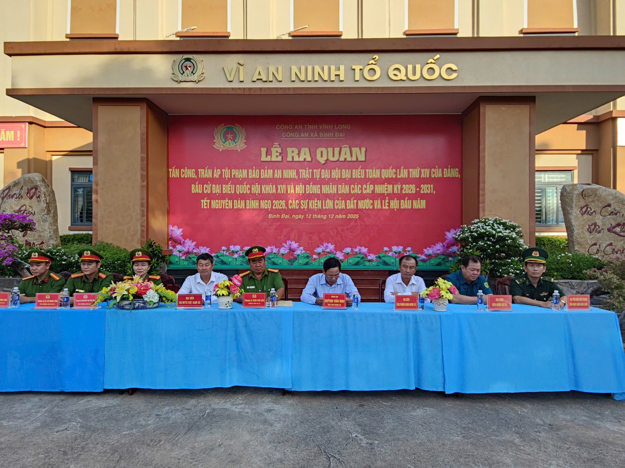 Công an xã Bình Đại ra quân cao điểm tấn công trấn áp tội phạm đảm bảo an ninh trật tự các sự kiện chính trị quan trọng trong năm 2026.