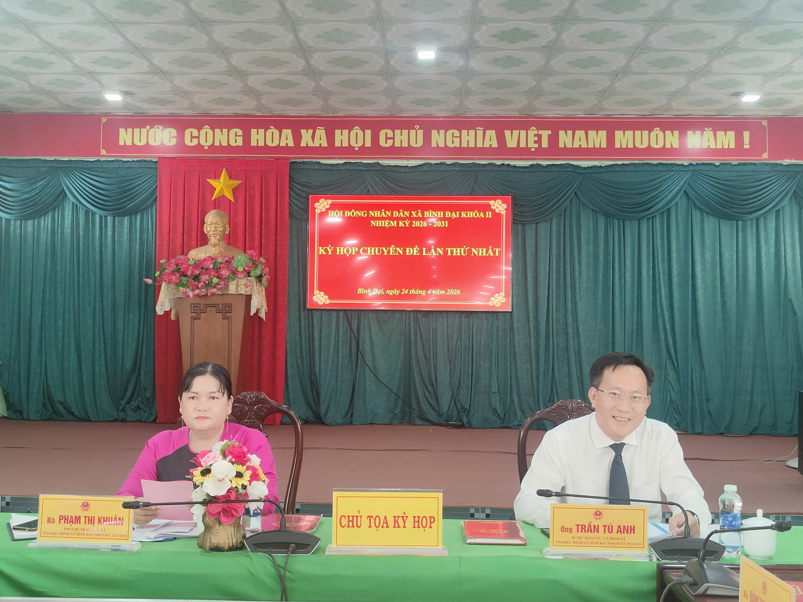 Hội đồng Nhân dân xã Bình Đại, khoá II, nhiệm kỳ 2026 – 2031 tổ chức kỳ họp chuyên đề