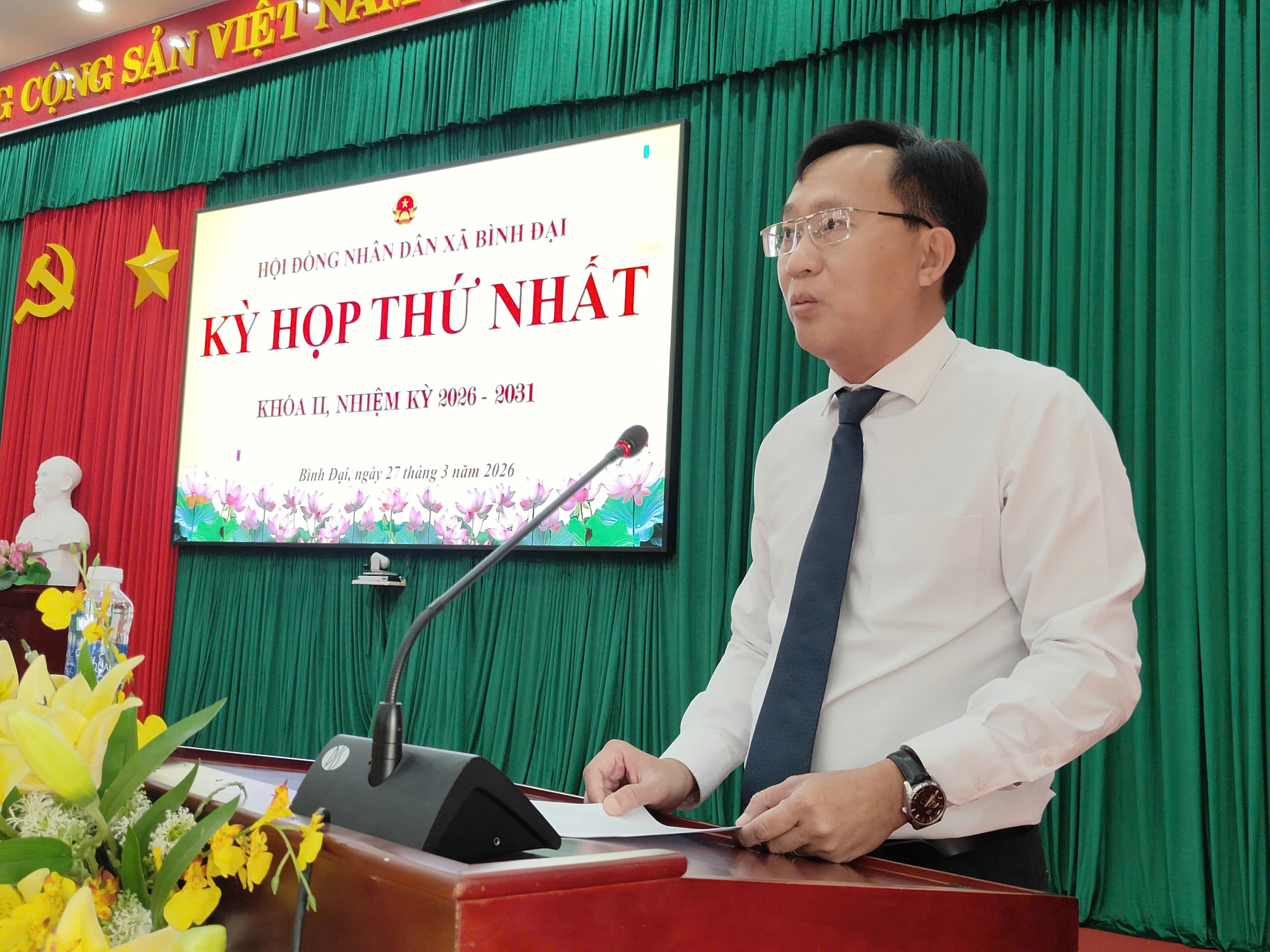 Hội đồng Nhân dân xã Bình Đại tổ chức kỳ họp thứ nhất khóa II nhiệm kỳ 2026 - 2031
