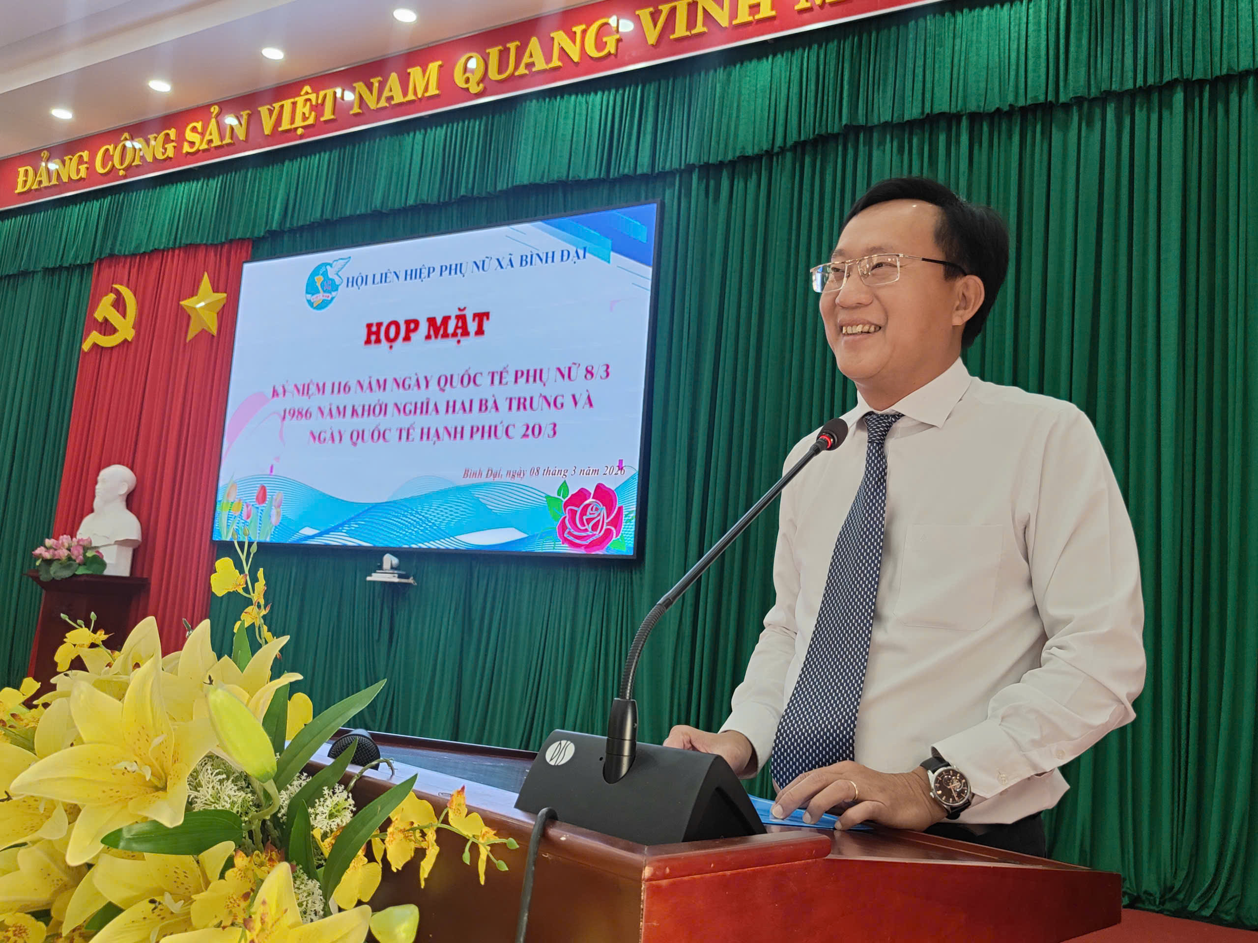 Xã Bình Đại tổ chức Họp mặt kỷ niệm 116 năm ngày Quốc tế Phụ nữ 8/3 năm 2026
